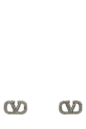 VALENTINO GARAVANI Embellished Metal VLogo Mini Earrings