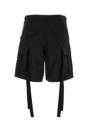 SACAI Sleek Black Polyester Blend Shorts for Men