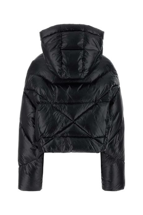 KHRISJOY Chic Black Nylon Down Jacket for Women