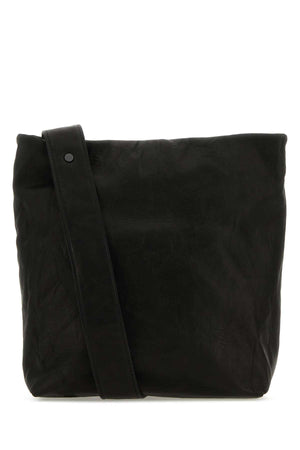 YOHJI YAMAMOTO Mini Black Leather Crossbody Shoulder Bag