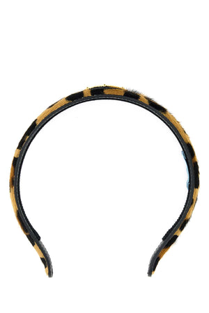 PRADA Animal Print Leather Hairband