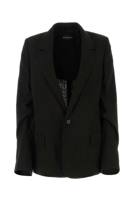 ANN DEMEULEMEESTER Classic Black Cotton Blazer