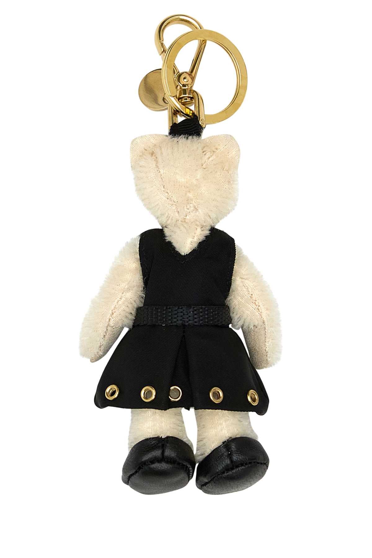 PRADA Two-Tone Fabric Mini Teddy Key Ring