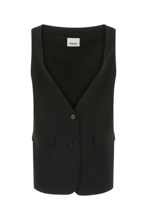 BURBERRY Oversized Black Silk Vest