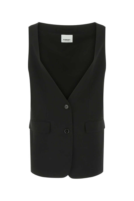 BURBERRY Oversized Black Silk Vest