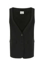 BURBERRY Oversized Black Silk Vest