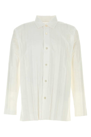 HOMME PLISSE' ISSEY MIYAKE Stylish White Polyester Mini Shirt for Men