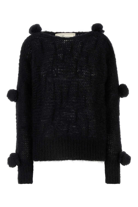 BLUMARINE Elegant Black Mohair Blend Sweater