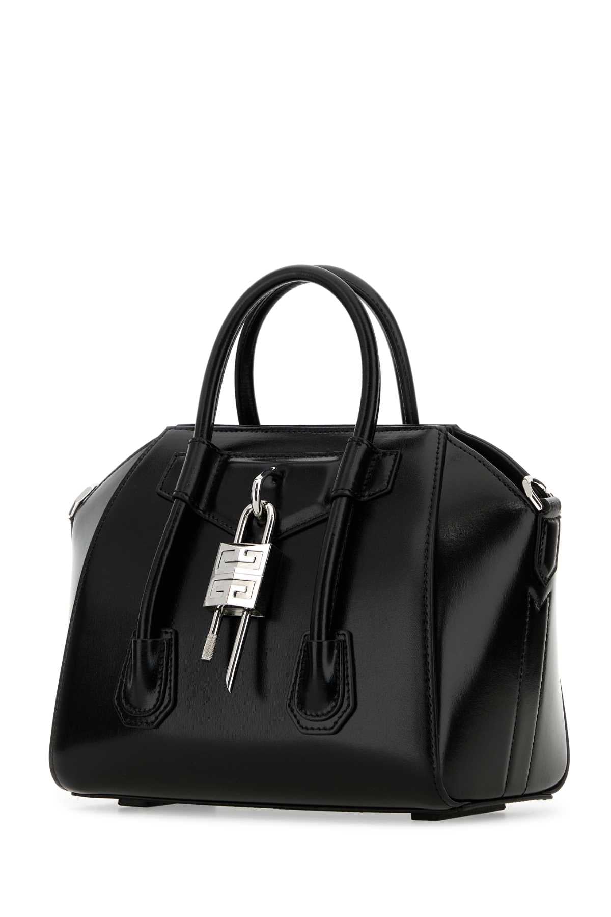 GIVENCHY Mini Black Leather Handbag with Silver Finishing