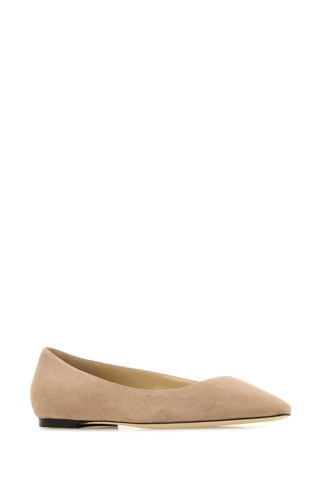 JIMMY CHOO Suede Romy Flat Ballerinas