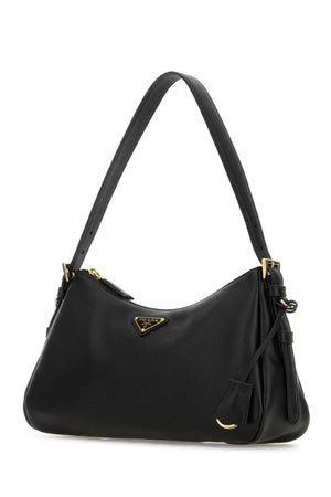 PRADA Black Leather Medium Shoulder Handbag