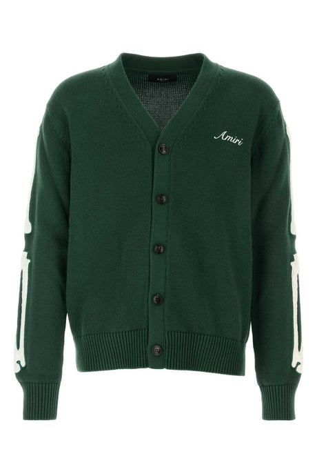 AMIRI Dark Green Cotton Cardigan for Men