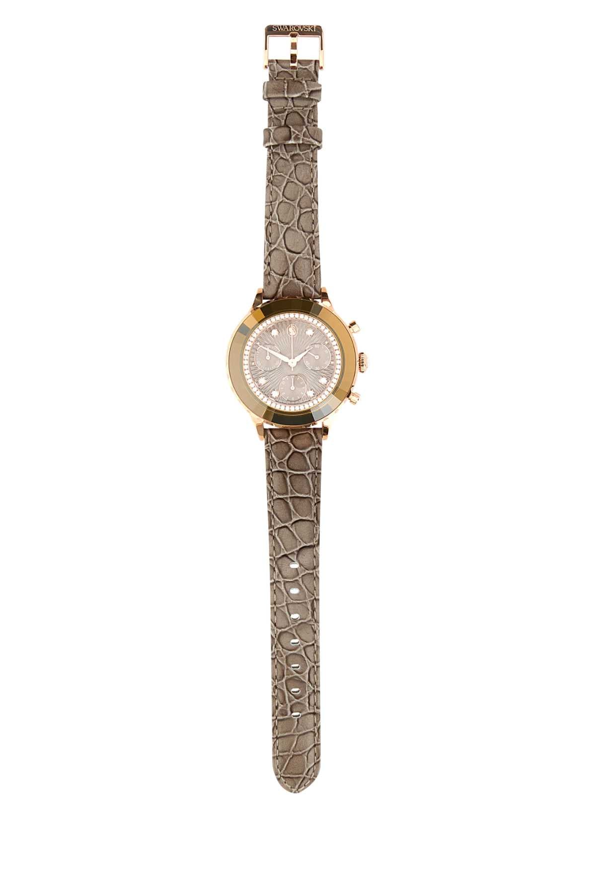 SWAROVSKI Dove Grey Leather Chrono Watch - 43 mm