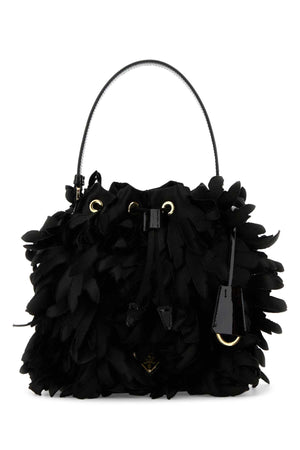 PRADA Embellished Satin Mini Bucket Handbag