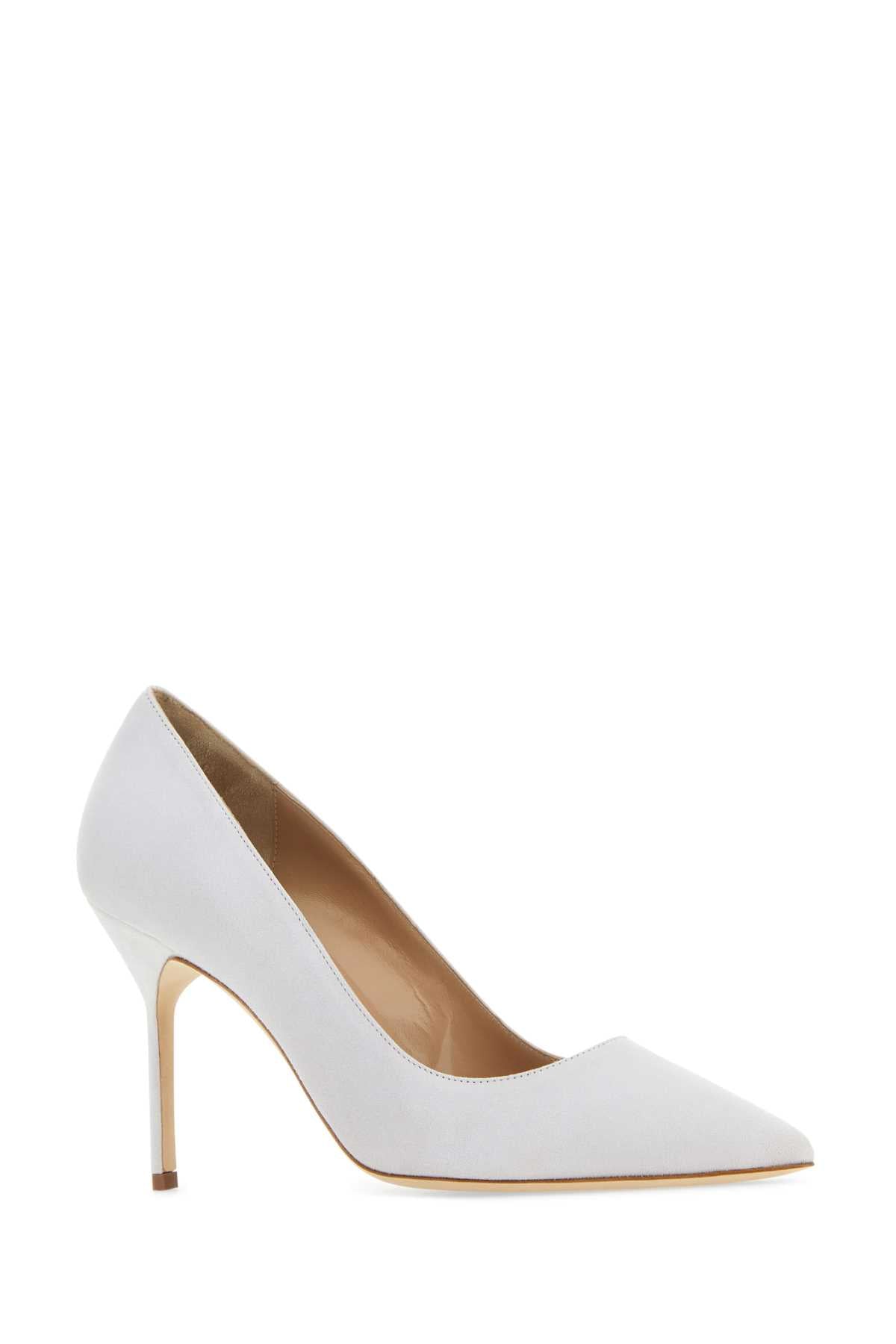 MANOLO BLAHNIK Chalk Suede BB Pumps - 9.5 cm Heels