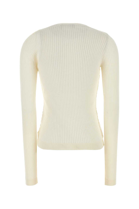 FENDI Ivory Wool Blend Knit T-Shirt for Women