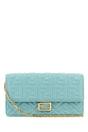 FENDI Mini Light Blue Nappa Leather Baguette Wallet