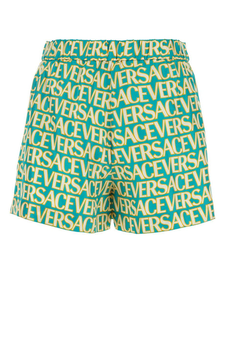 VERSACE Allover Printed Satin Shorts