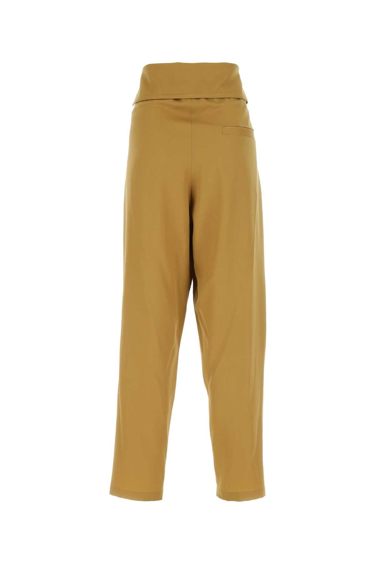 QUIRA Classic Beige Wool Pants for Women