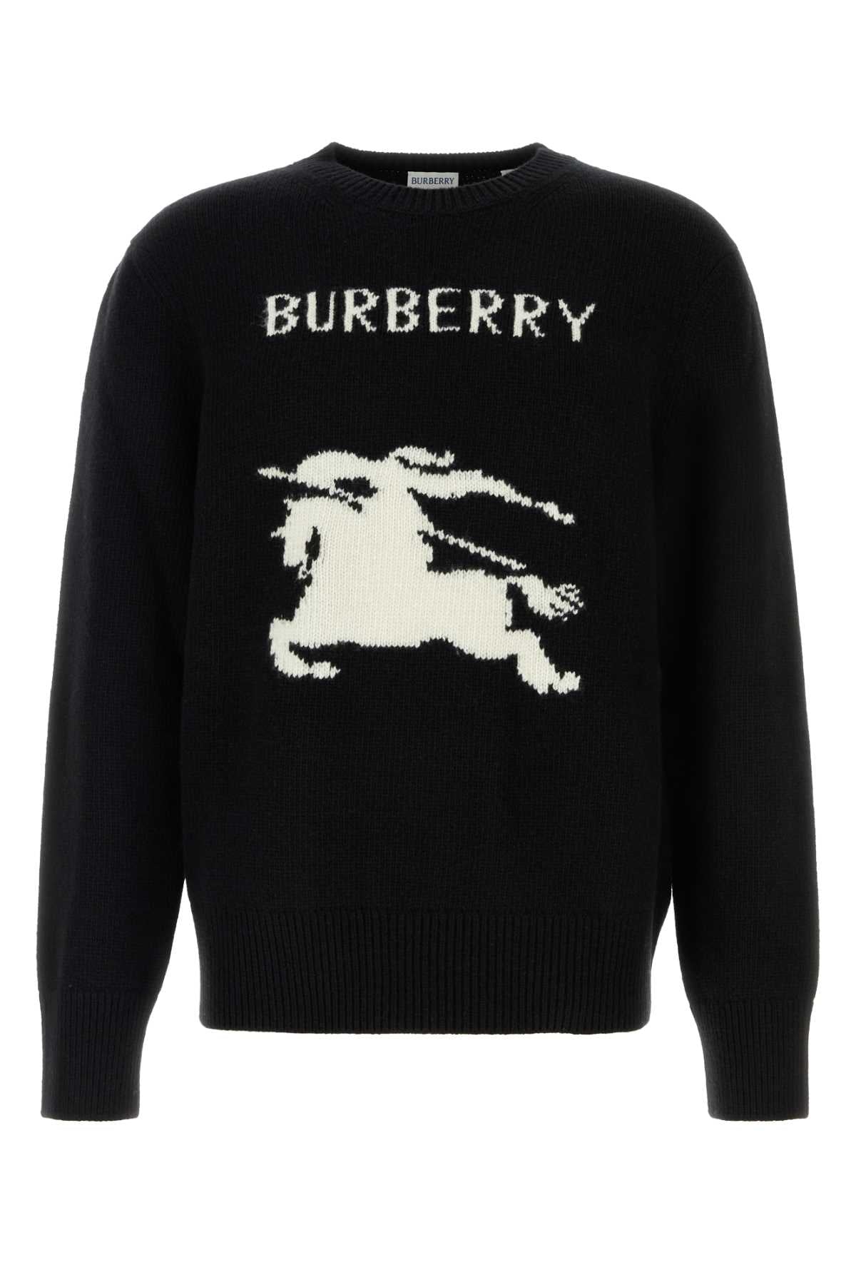 BURBERRY Classic Black Wool Blend Sweater for Men