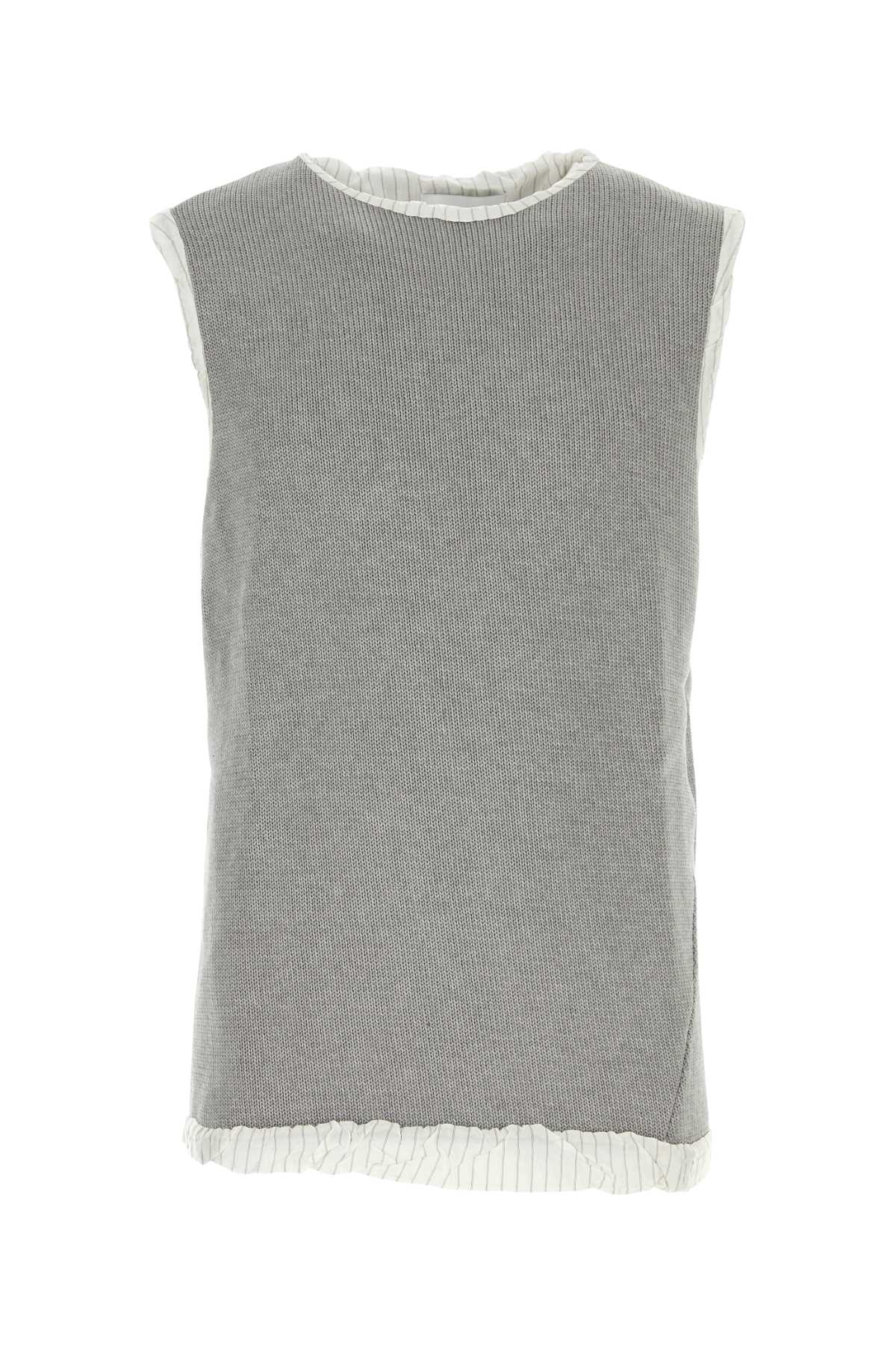 HED MAYNER Classic Grey Cotton Vest for Men