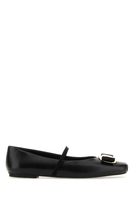 Ferragamo Elegant Nappa Leather Mini Ballerinas