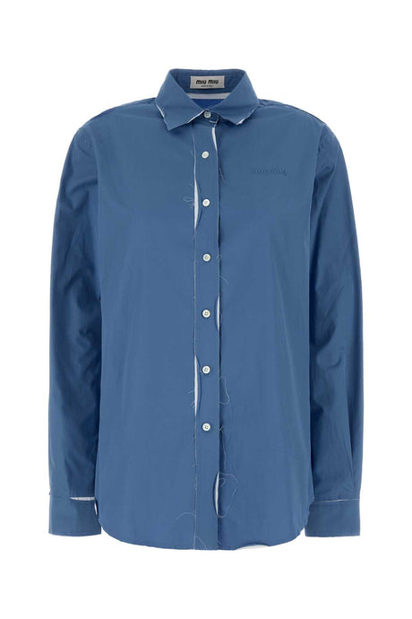 MIU MIU Light Blue Poplin Shirt