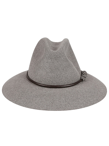 BRUNELLO CUCINELLI WOOL FEDORA HAT