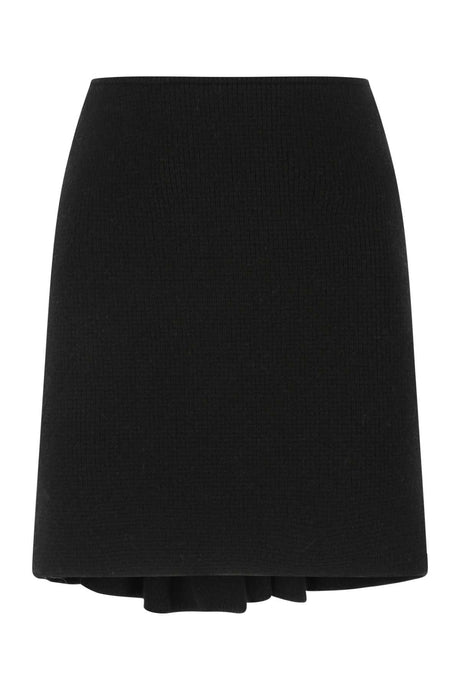 BOTTEGA VENETA Chic Black Wool Blend Mini Skirt