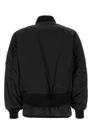 SACAI Stylish Black Rayon Blend Bomber Jacket for Men