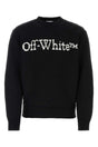 OFF WHITE Cozy Black Cotton Blend Sweater for Men