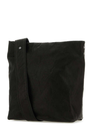 YOHJI YAMAMOTO Mini Black Leather Crossbody Shoulder Bag