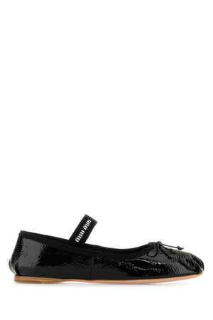 MIU MIU Elegant Mini Black Naplak Ballerinas