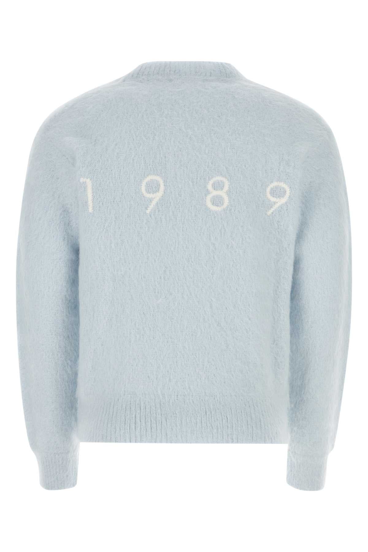 1989 STUDIO Light Blue Mohair Blend Cardigan for Men