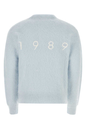 1989 STUDIO Light Blue Mohair Blend Cardigan for Men