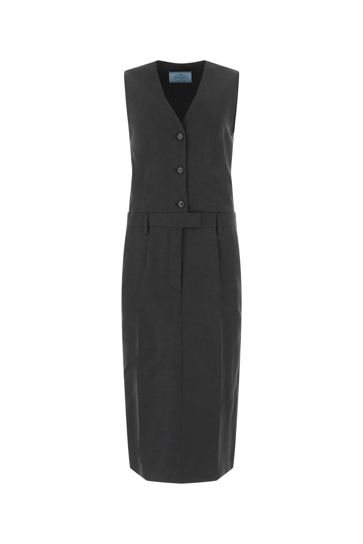 PRADA Elegant Wool Dress with Feminine Silhouette