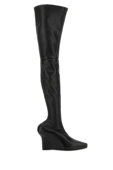 GIVENCHY Black Nappa Leather Show Boots with 2.5 cm Plateau Height