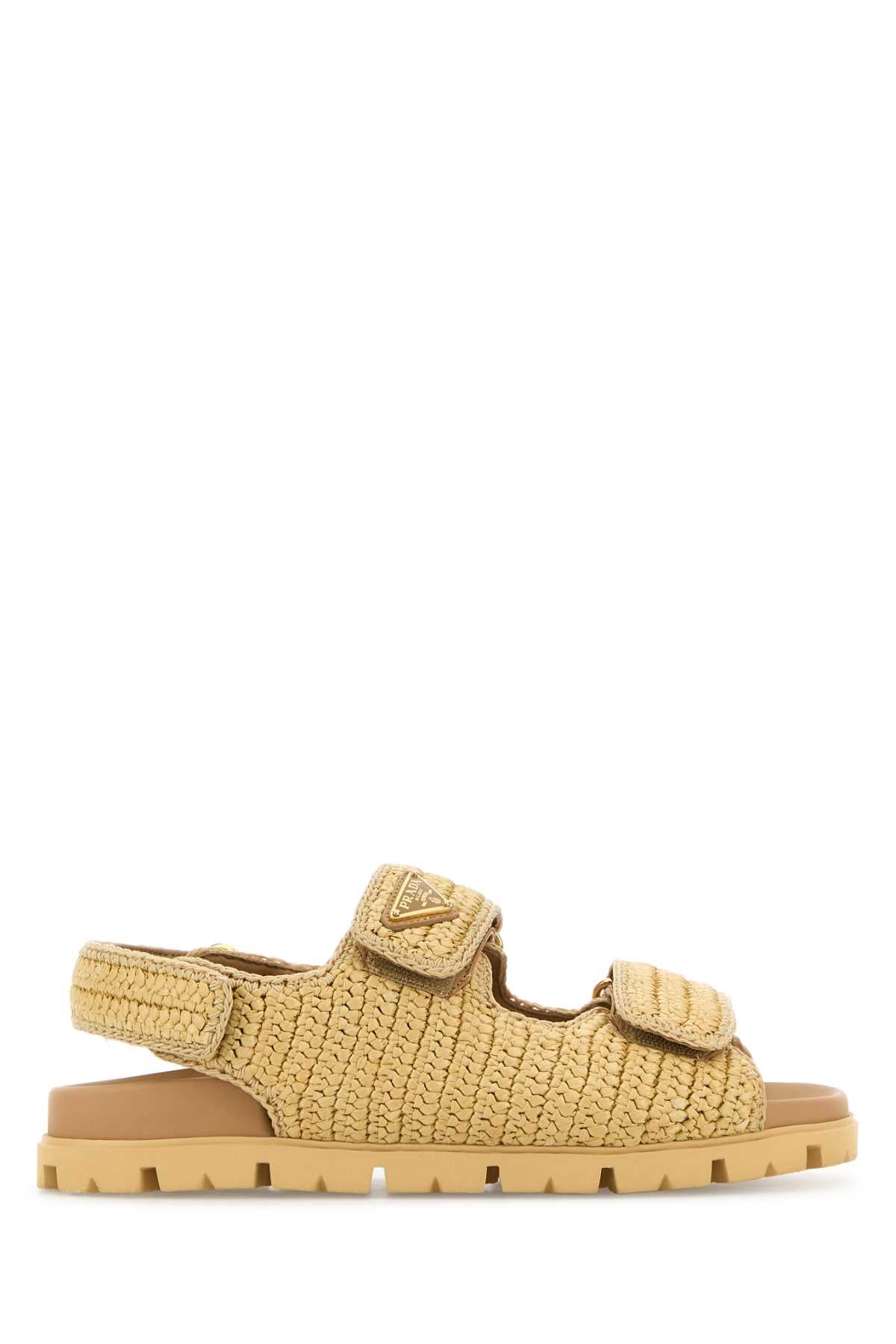 PRADA Raffia Slide Sandals for Women