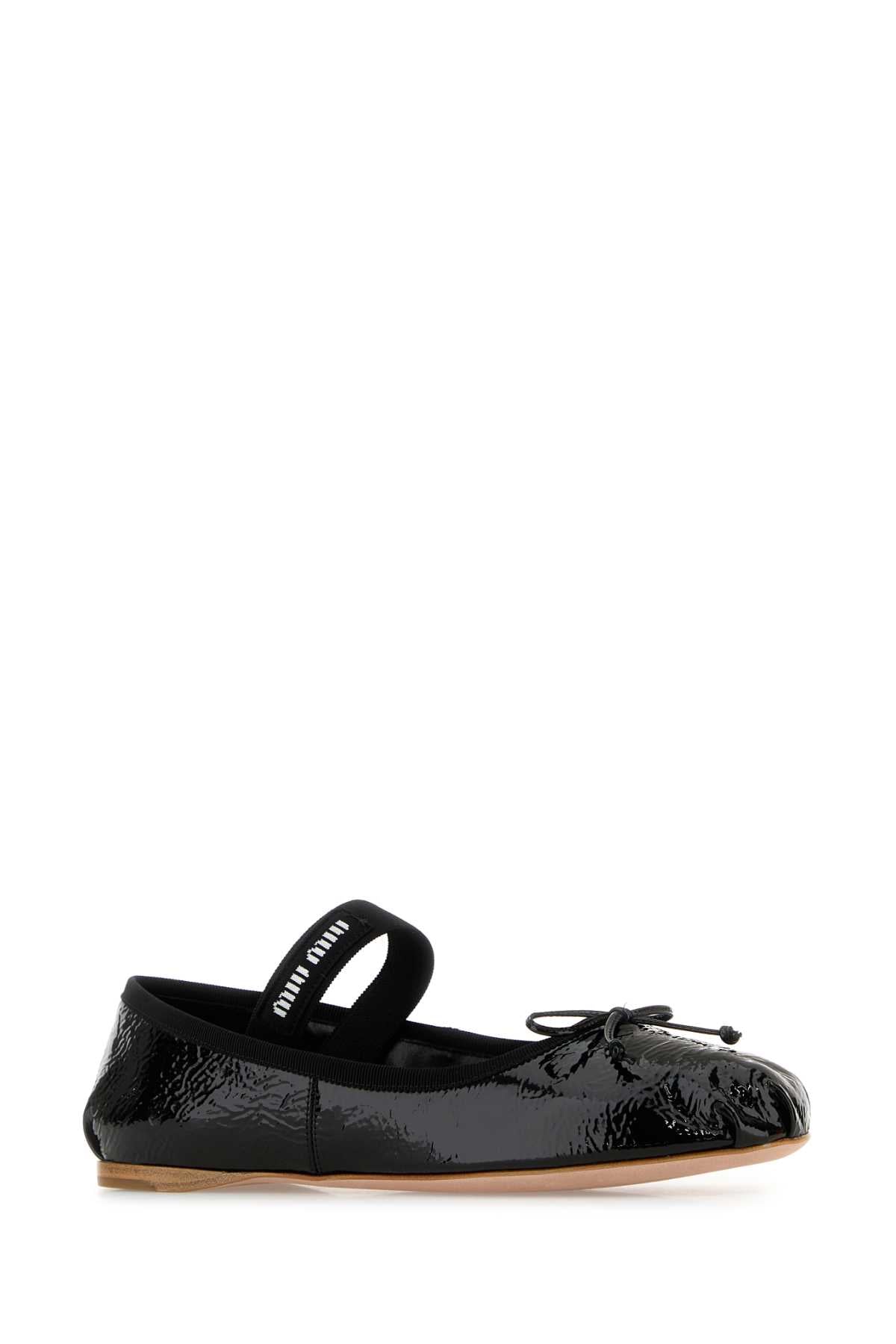 MIU MIU Elegant Mini Black Naplak Ballerinas