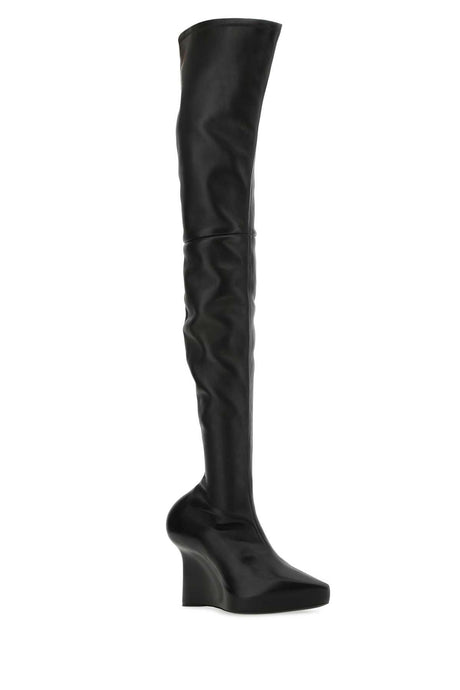 GIVENCHY Black Nappa Leather Show Boots with 2.5 cm Plateau Height