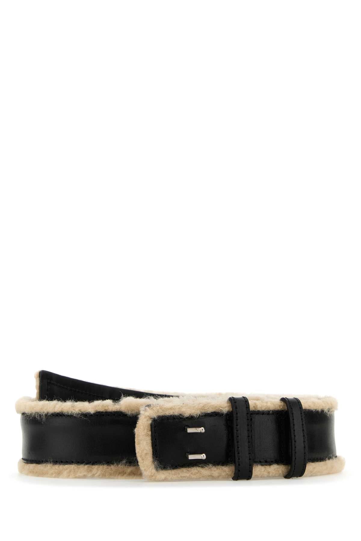 DRIES VAN NOTEN Classic Black Leather Belt - 5.5 cm Width