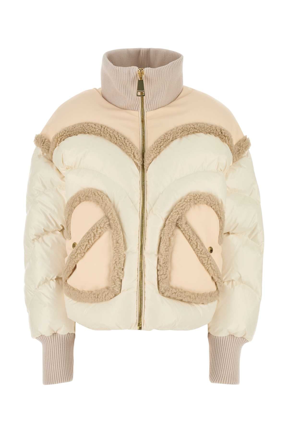 KHRISJOY Ivory Nylon Corazon Down Jacket