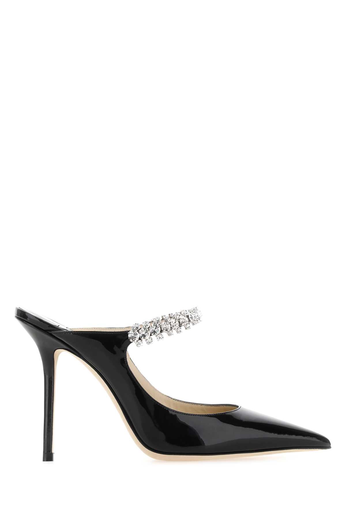 JIMMY CHOO Elegant Leather Flat Pumps with 10 cm Heel Height