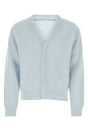 1989 STUDIO Light Blue Mohair Blend Cardigan for Men