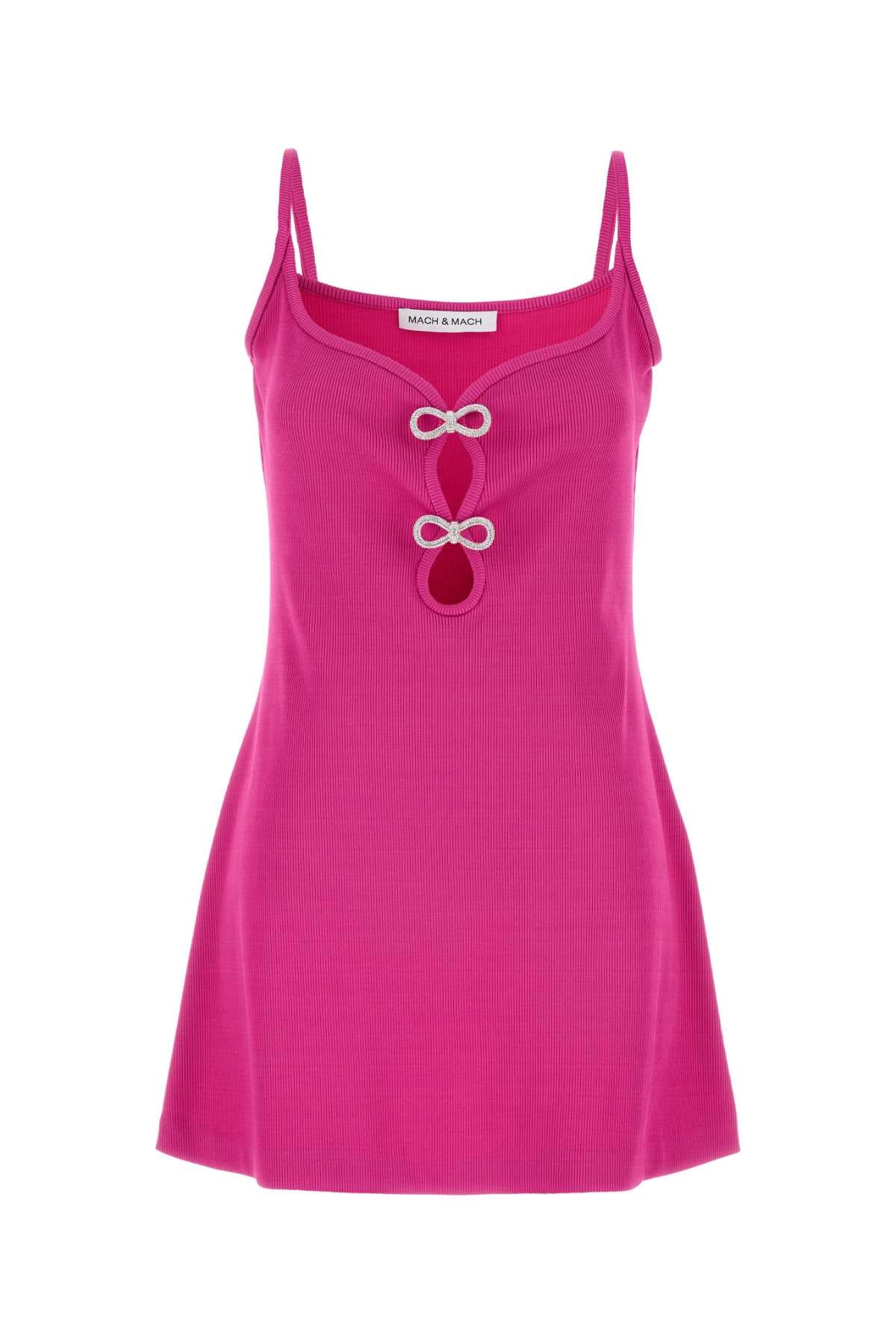 MACH&MACH Fuchsia Stretch Viscose Blend Mini Dress