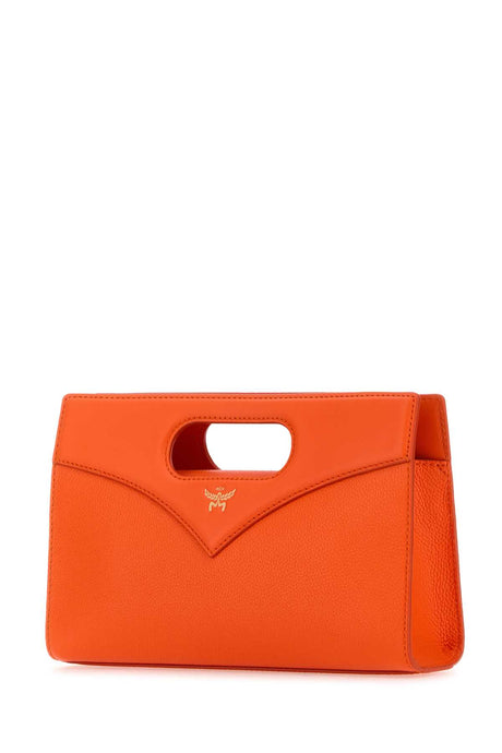 MCM Mini Diamond Handbag in Fluo Orange Leather