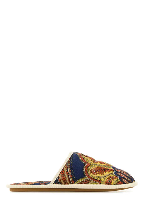 VALENTINO GARAVANI Printed Fabric Ta Chambre Slippers for Men