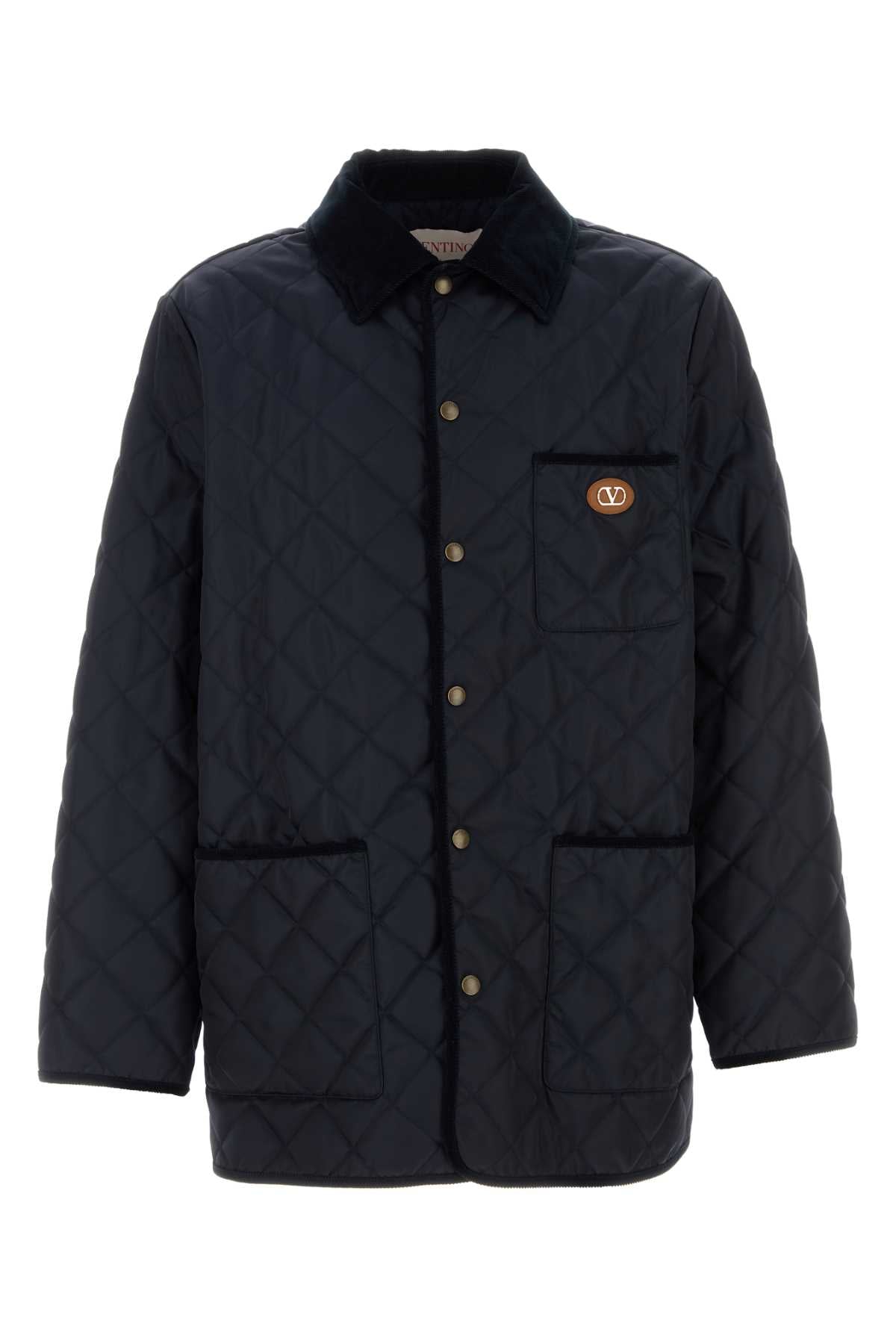 VALENTINO GARAVANI Navy Blue Nylon Jacket for Men