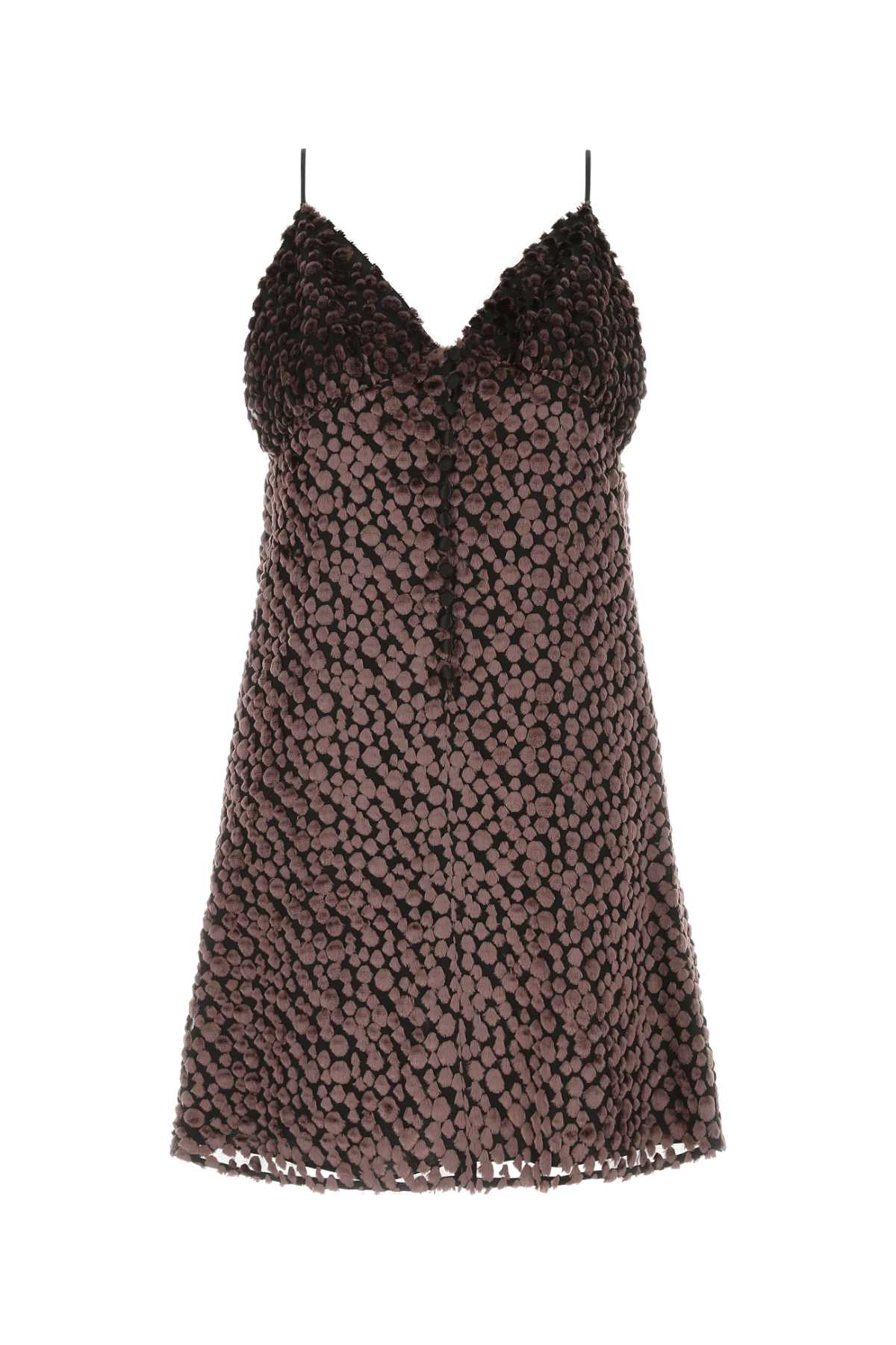 SAINT LAURENT Chic Two-Tone Velvet Mini Dress for Women