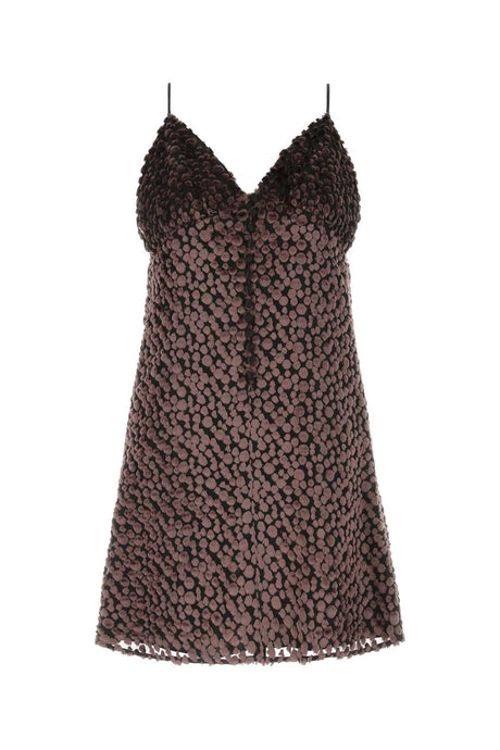 SAINT LAURENT Chic Two-Tone Velvet Mini Dress for Women